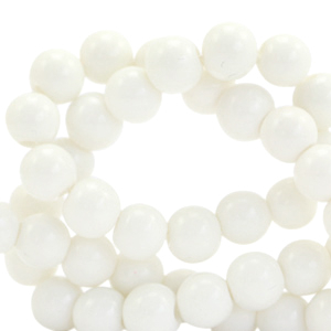 Opaque glass beads 4mm bright white, 40 pieces